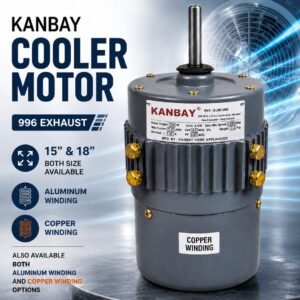 Kanbay 996 Exhaust Cooler Motor for 15" & 18" Coolers (135W, 1300 RPM, Copper/Aluminum Options)