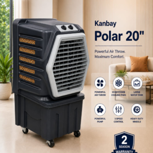 Kanbay Polar 20" Heavy Duty Air Cooler with Honeycomb Pads & Heavy Duty Wheels