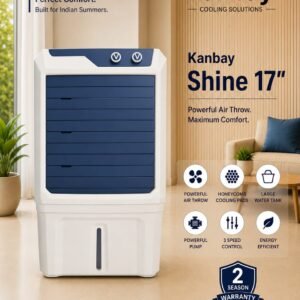 Kanbay Shine 17" Air Cooler with Honeycomb Cooling Pads & Powerful Air Throw