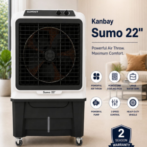 Kanbay Sumo 22" Heavy Duty Air Cooler with Honeycomb Pads & Heavy Duty Wheels